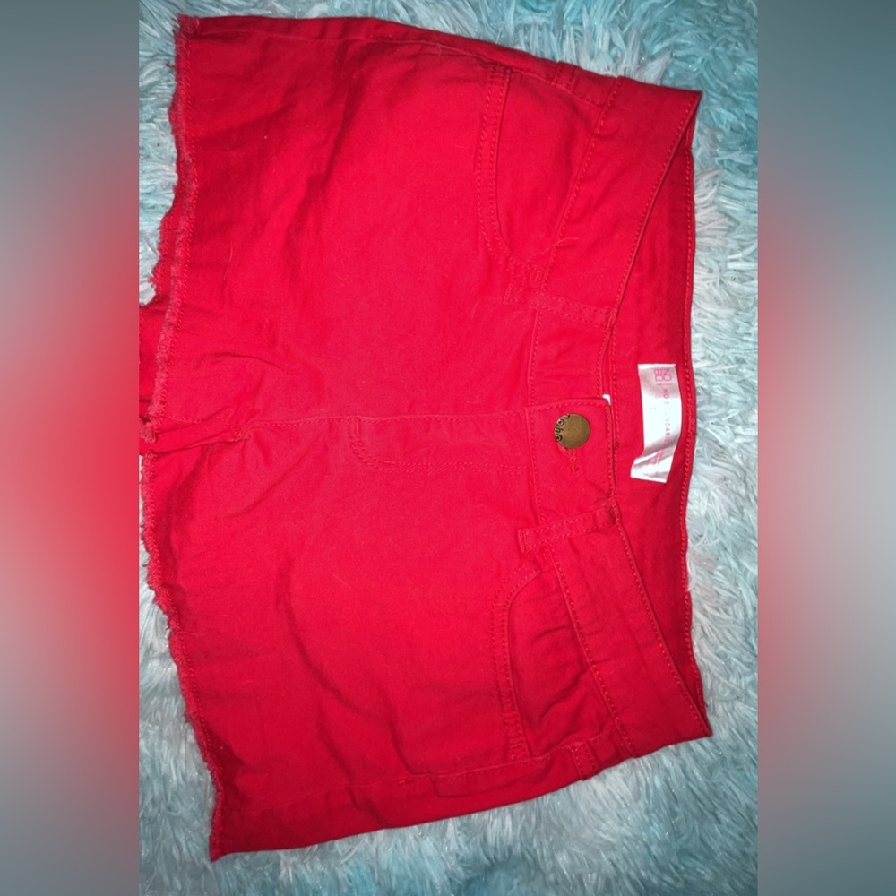 98% Cotton 2% Spandex Red Shorts